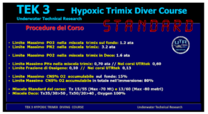 Procedure standard del corso Trimix ipossico (TEK-3)